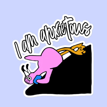 Sock Puppet Master "I am Anxietous" Flamingo Bubble-free Sticker