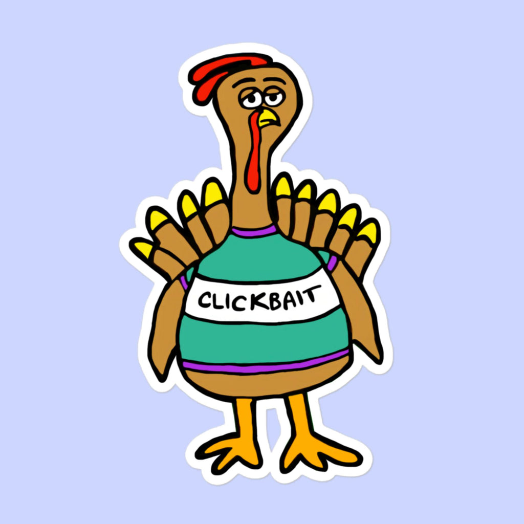 Sock Puppet Master "Clickbait" Turkey Bubble-free Sticker