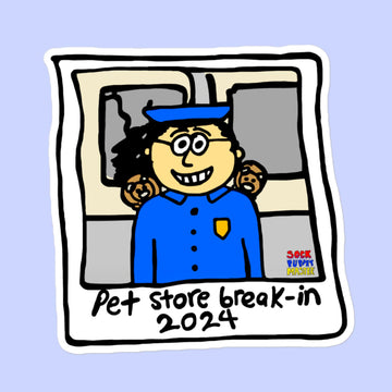 Sock Puppet Master Mr. Pancake Pet Store Break-in Bubble-Free Sticker