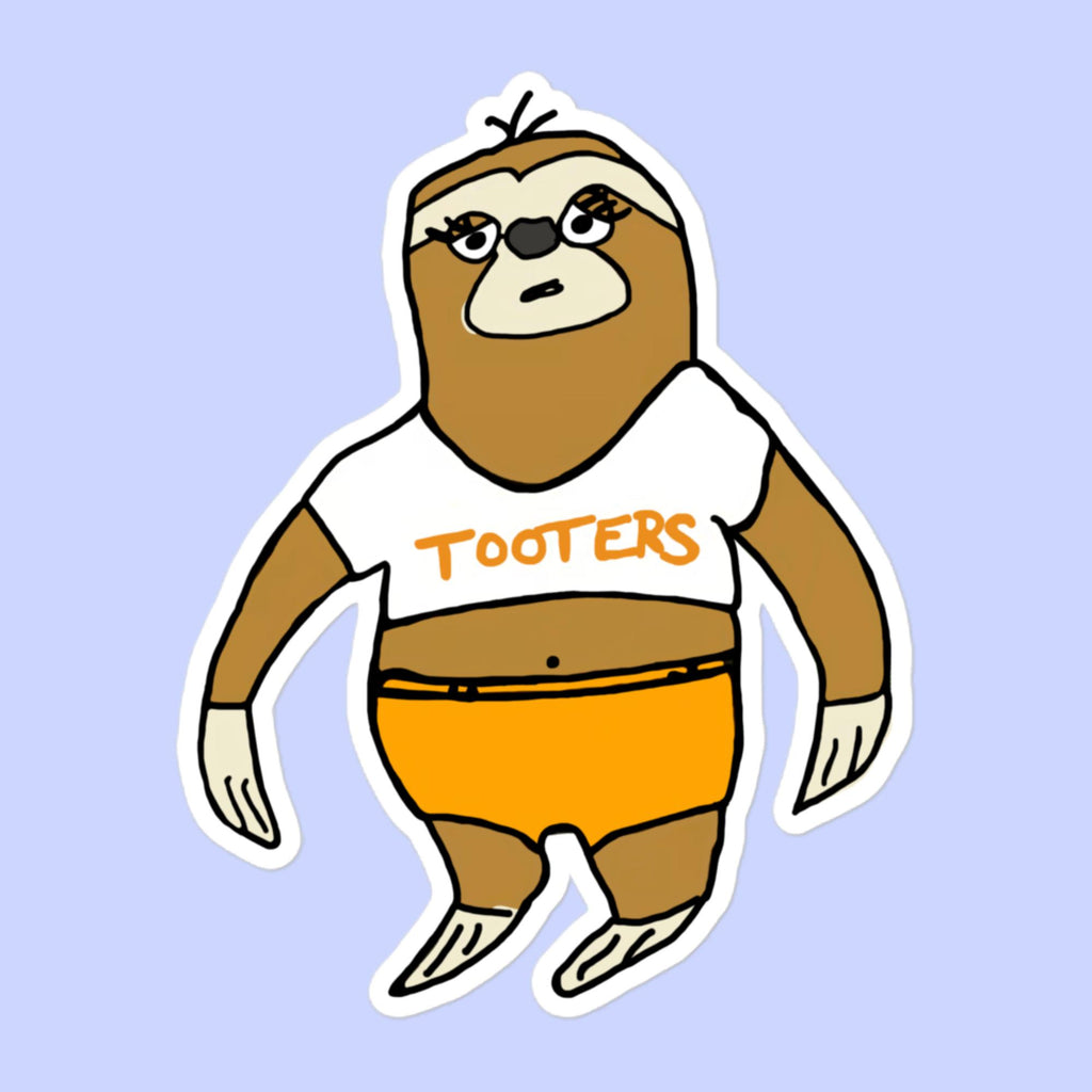 Sock Puppet Master "Tooters" Sloth Bubble-free Sticker