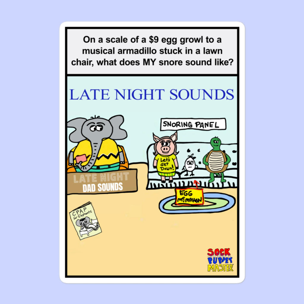 Sock Puppet Master Dad Snoring Panel Bubble-free Sticker