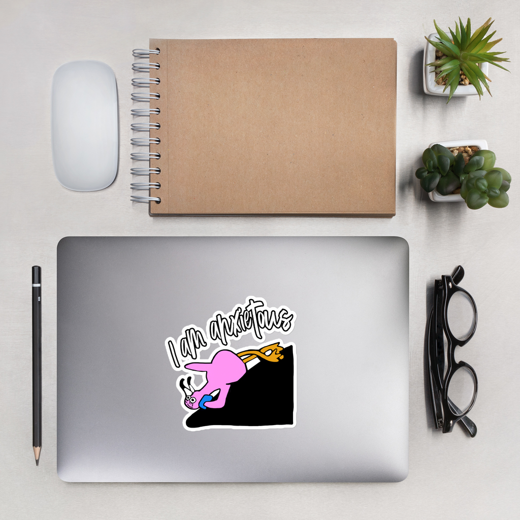 Sock Puppet Master "I am Anxietous" Flamingo Bubble-free Sticker