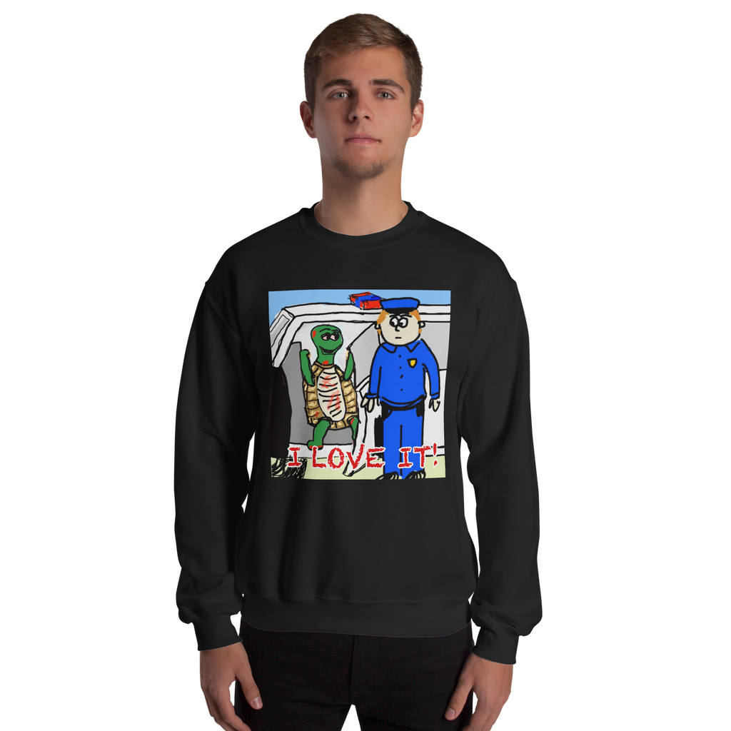 Sock Puppet Master "I Love It" Turtle Sweatshirt