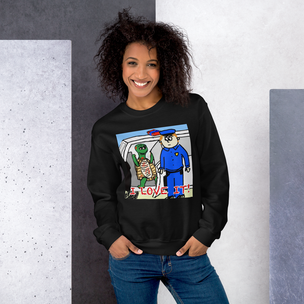 Sock Puppet Master "I Love It" Turtle Sweatshirt