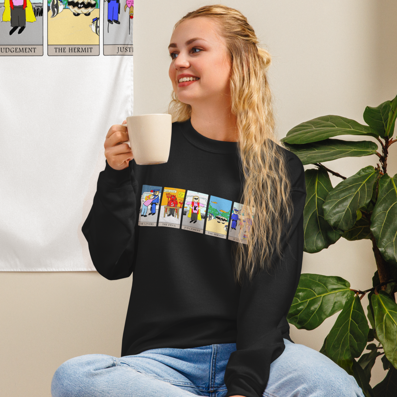 Sock Puppet Master 5-Card Tarot Spread Sweatshirt