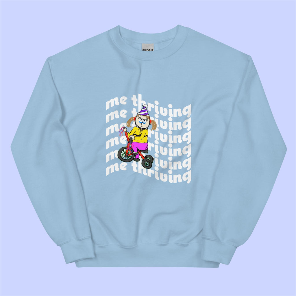 Sock Puppet Master "Me Thriving" Tricycle Girl Sweatshirt