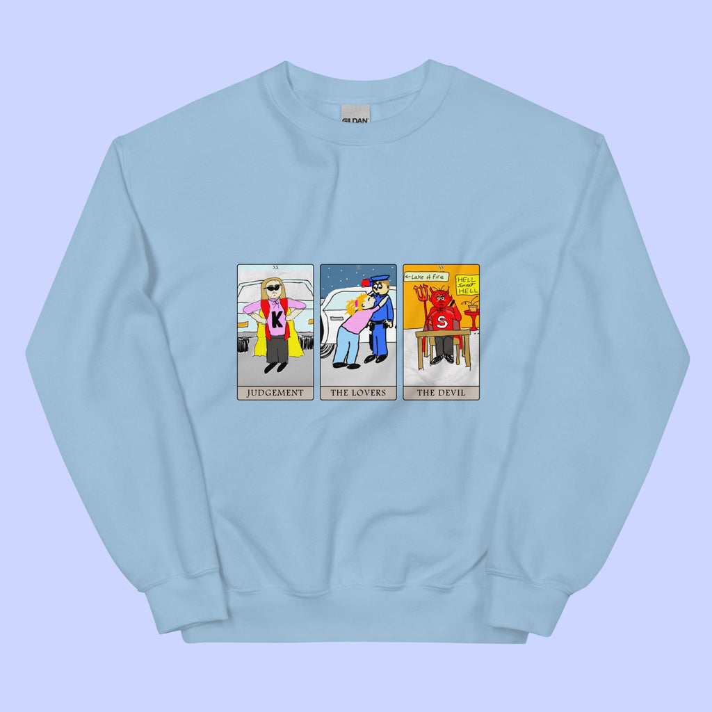 Sock Puppet Master Judgement, The Lovers & The Devil Tarot Sweatshirt