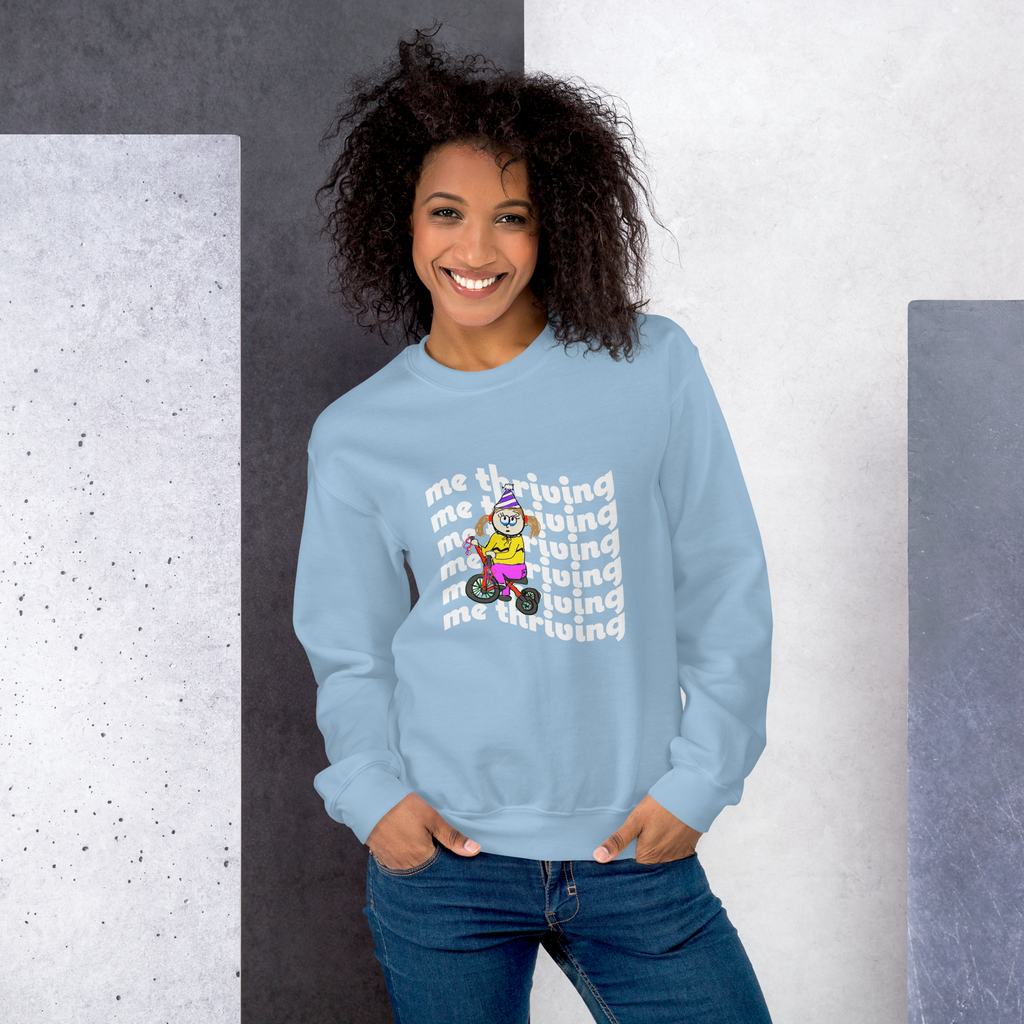 Sock Puppet Master "Me Thriving" Tricycle Girl Sweatshirt