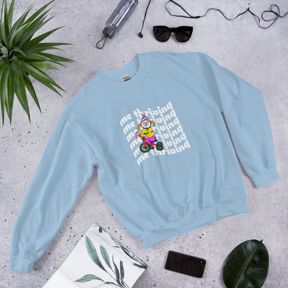 Sock Puppet Master "Me Thriving" Tricycle Girl Sweatshirt