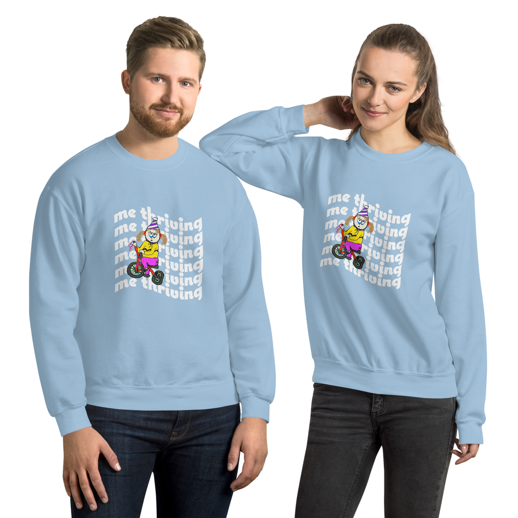 Sock Puppet Master "Me Thriving" Tricycle Girl Sweatshirt