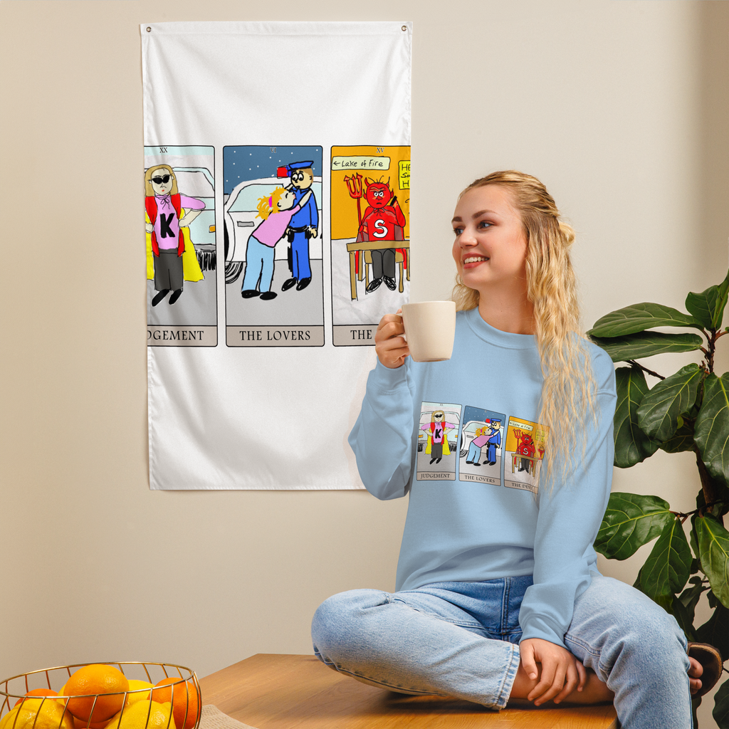 Sock Puppet Master Judgement, The Lovers & The Devil Tarot Sweatshirt