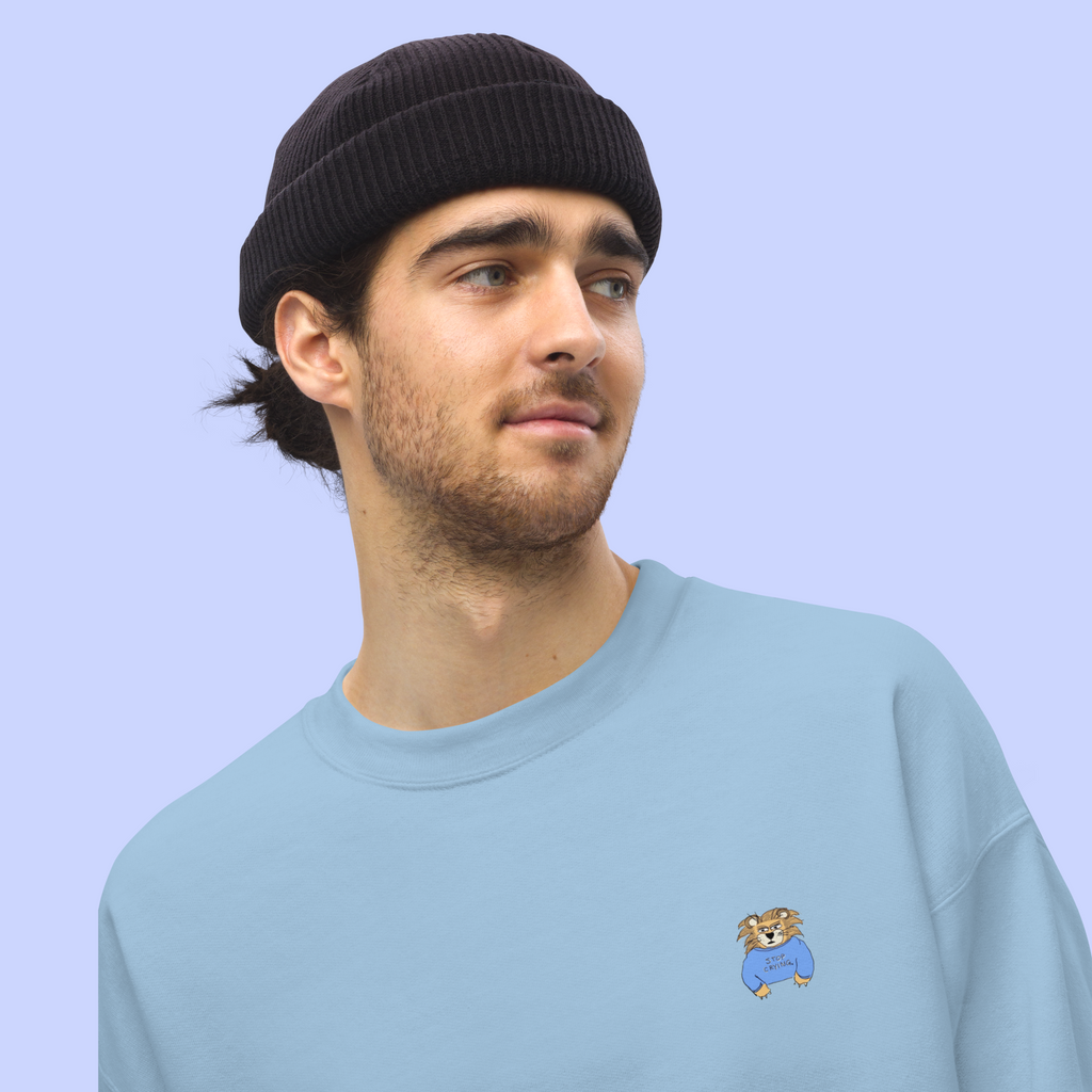 Sock Puppet Master "Stop Crying" Lion Logo Sweatshirt
