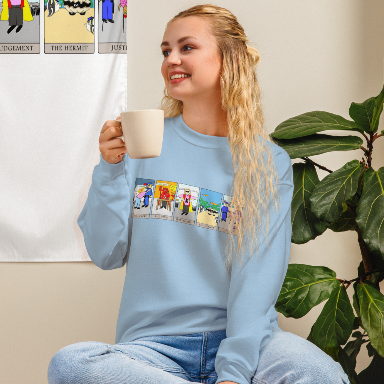 Sock Puppet Master 5-Card Tarot Spread Sweatshirt