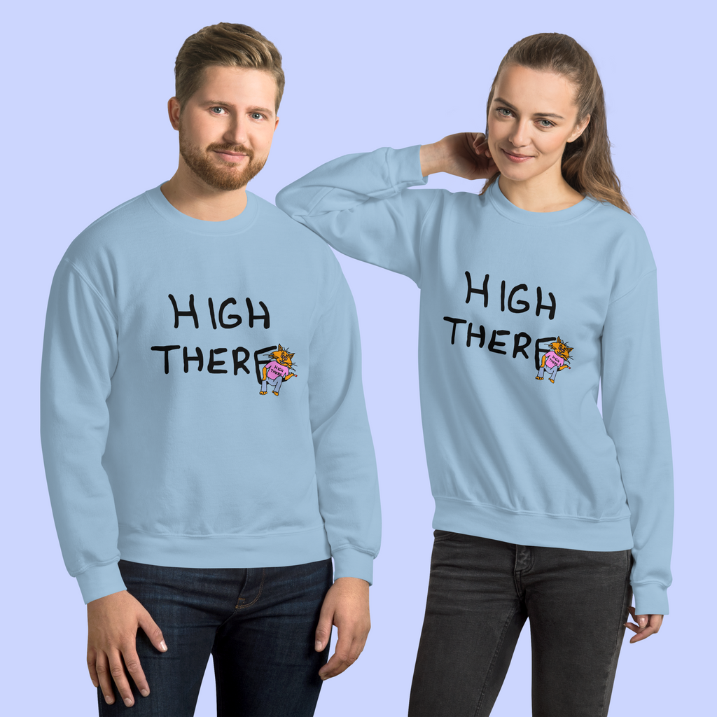 Sock Puppet Master "High There" Cat Unisex Sweatshirt