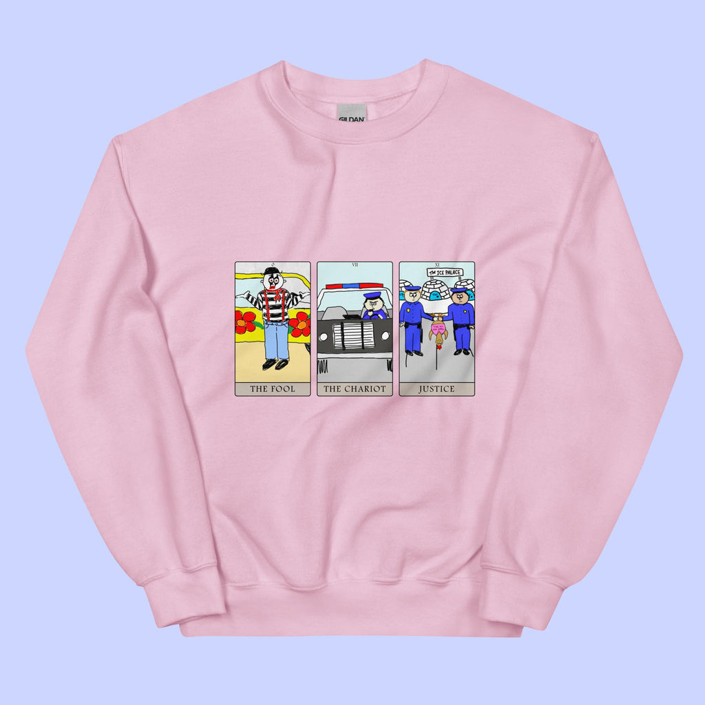 Sock Puppet Master The Fool, The Chariot & Justice Tarot Sweatshirt