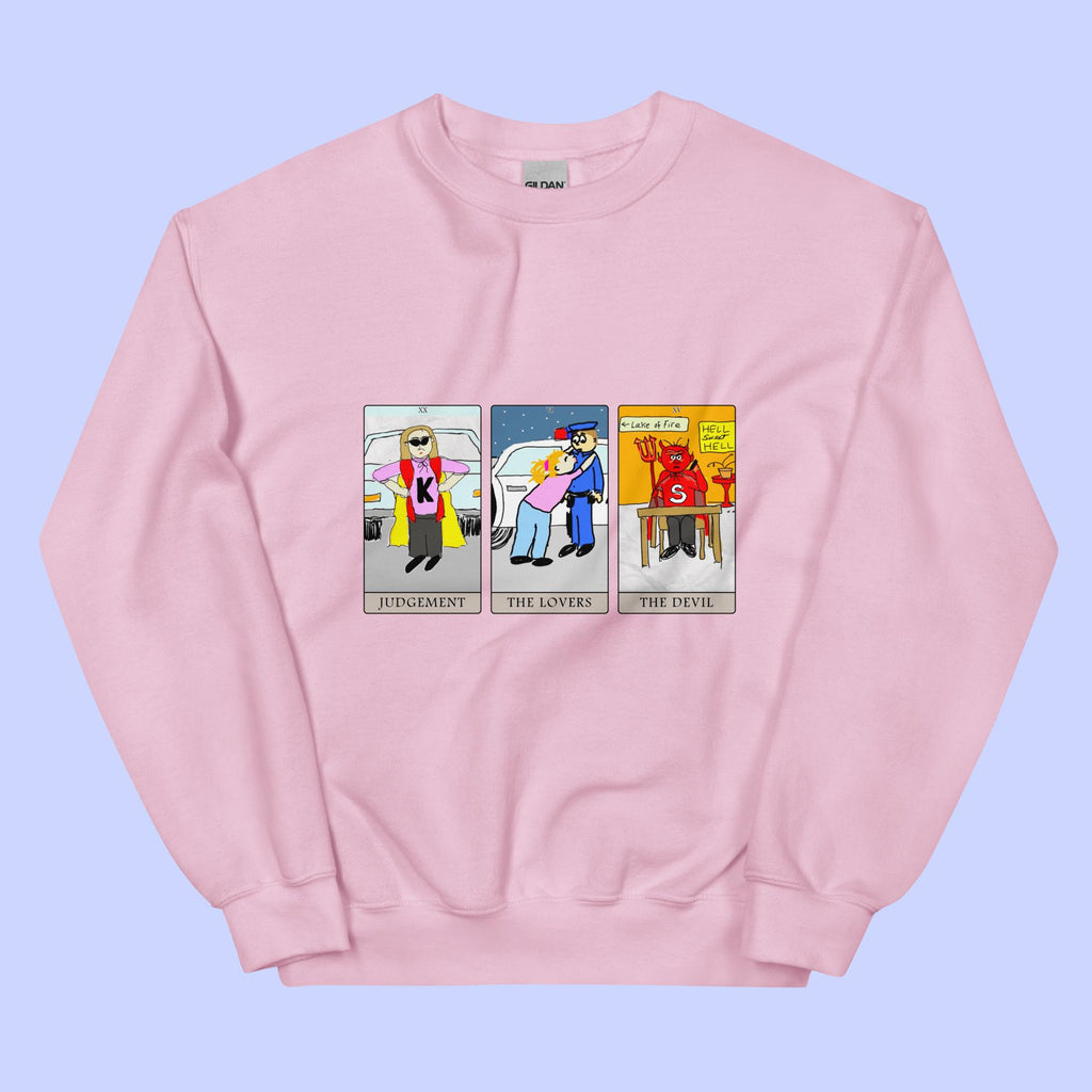 Sock Puppet Master Judgement, The Lovers & The Devil Tarot Sweatshirt