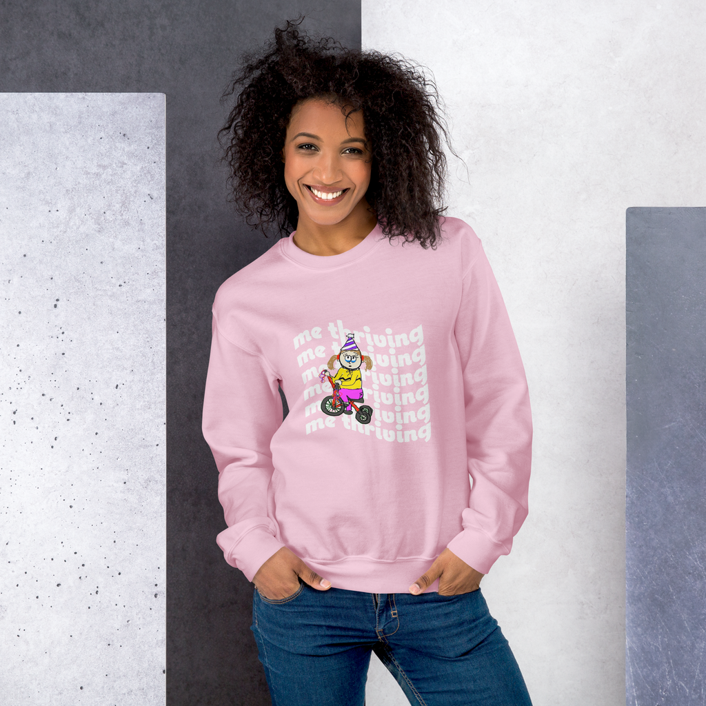 Sock Puppet Master "Me Thriving" Tricycle Girl Sweatshirt