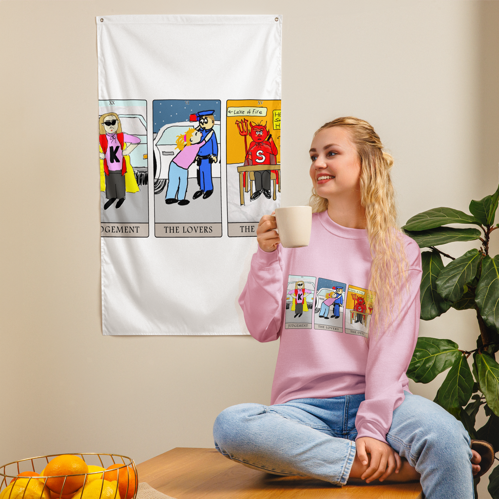 Sock Puppet Master Judgement, The Lovers & The Devil Tarot Sweatshirt