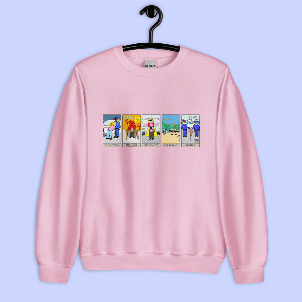 Sock Puppet Master 5-Card Tarot Spread Sweatshirt
