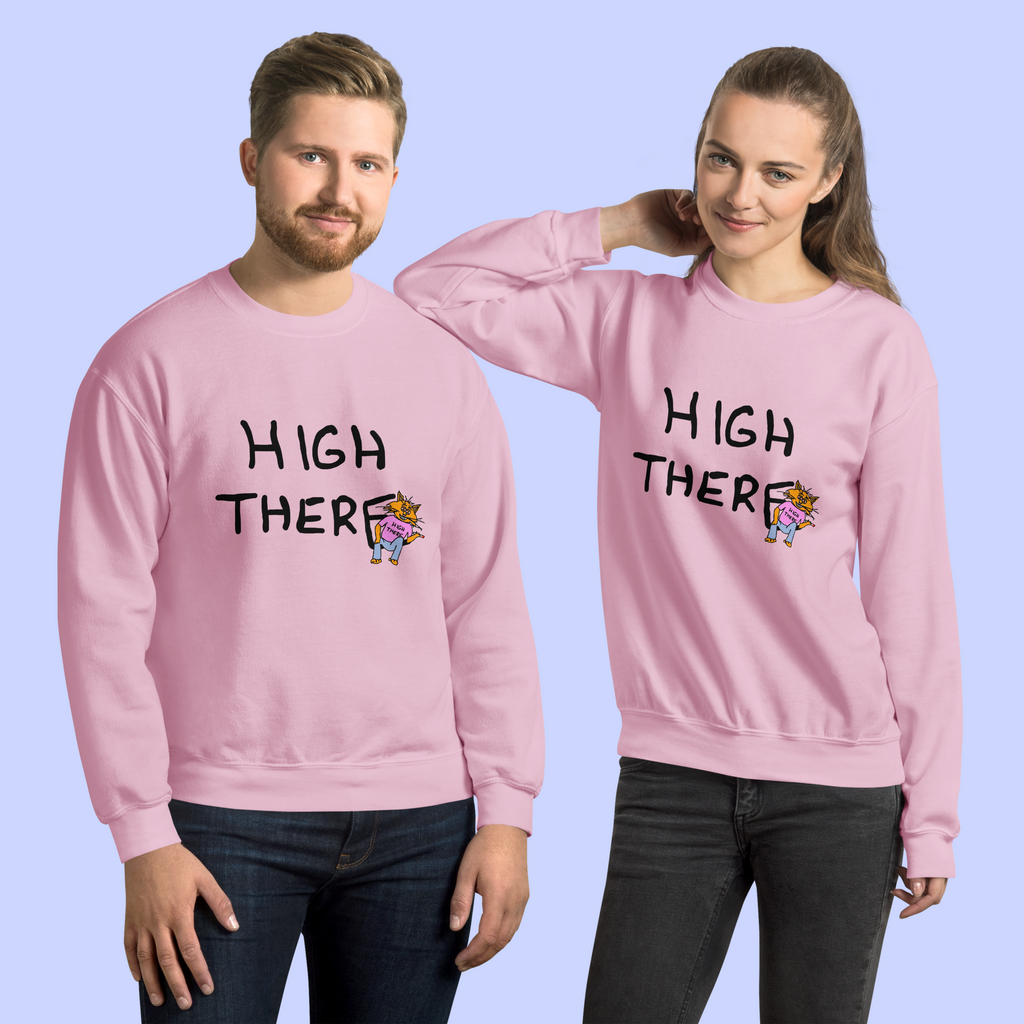 Sock Puppet Master "High There" Cat Unisex Sweatshirt