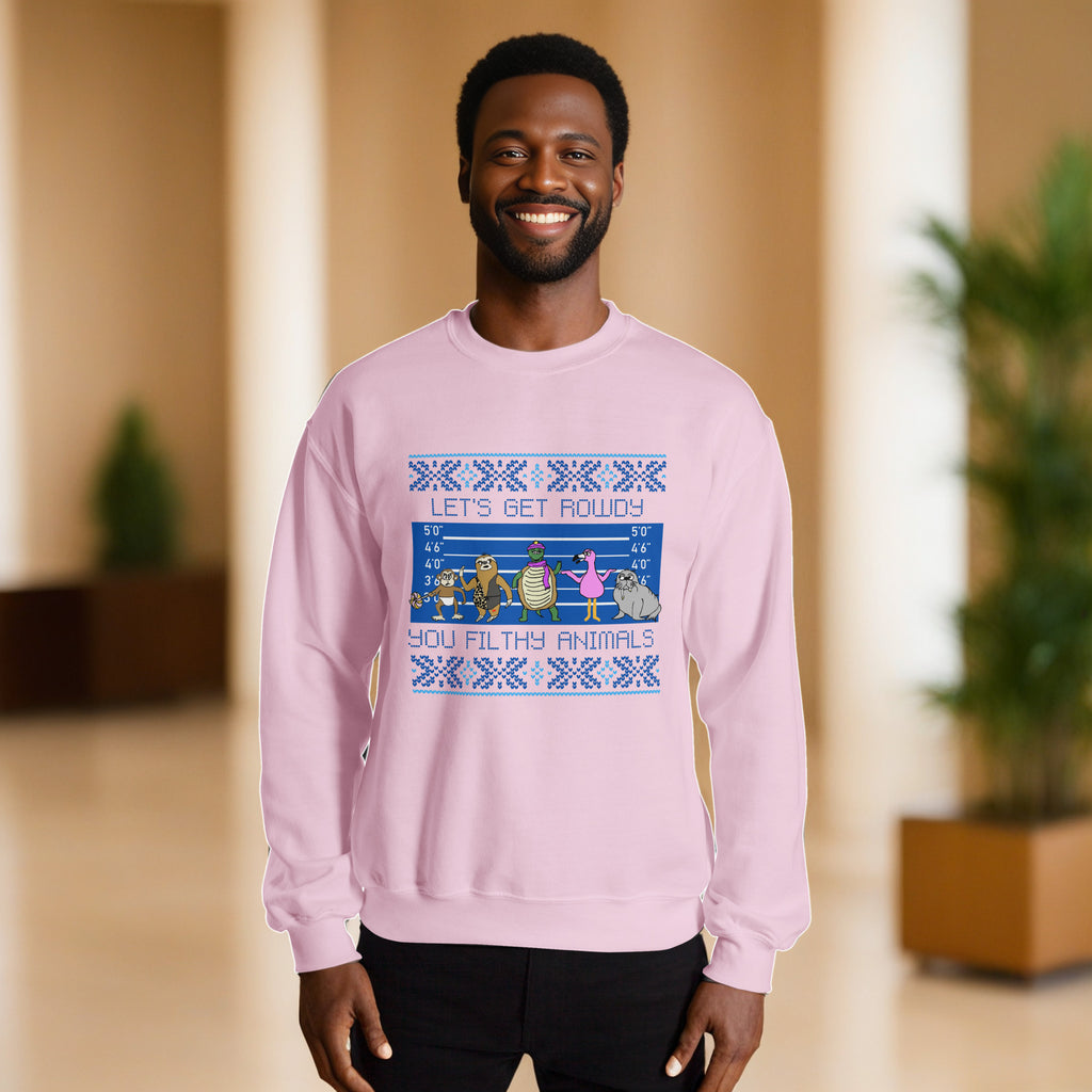 Sock Puppet Master "Let's Get Rowdy, You Filthy Animals" Holiday Sweatshirt