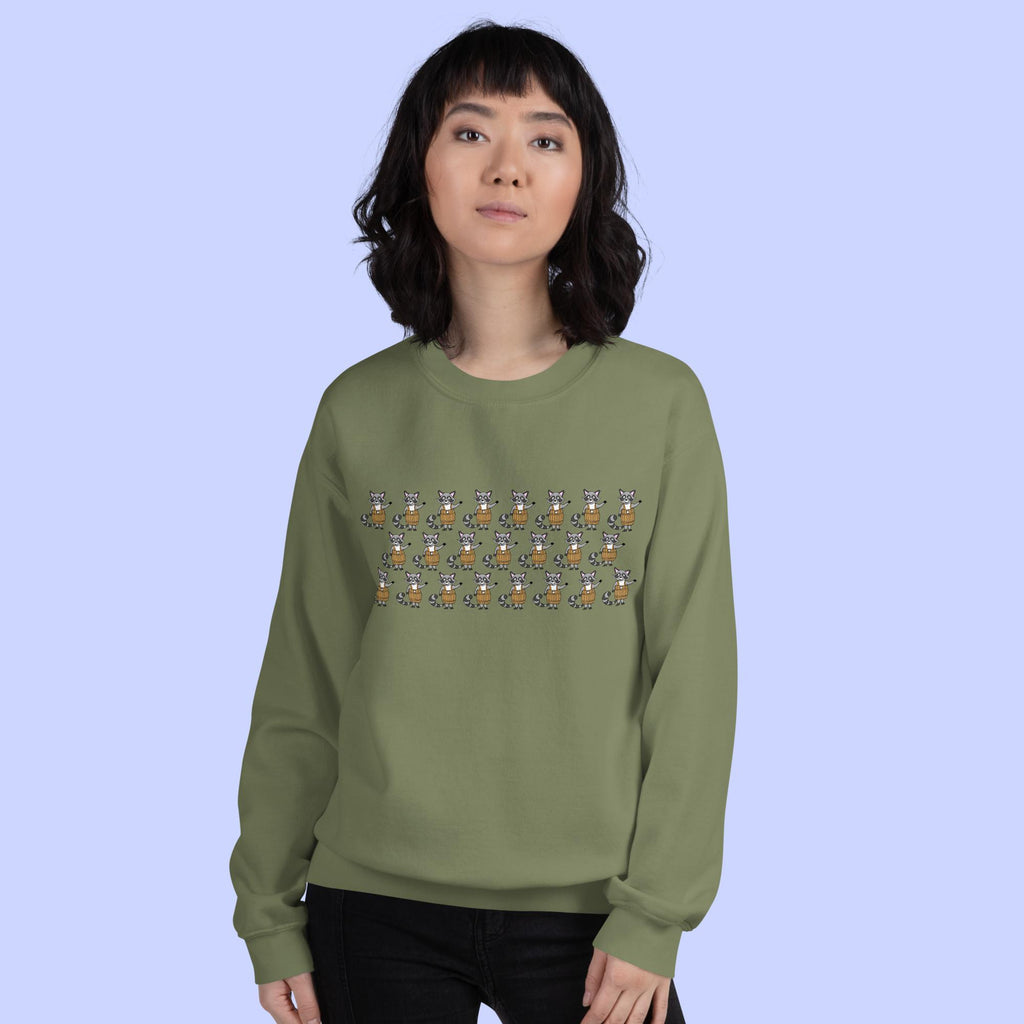 Sock Puppet Master Cute Raccoons Unisex Sweatshirt