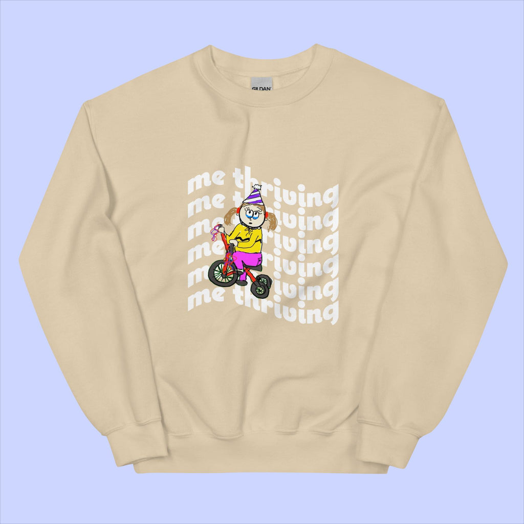 Sock Puppet Master "Me Thriving" Tricycle Girl Sweatshirt