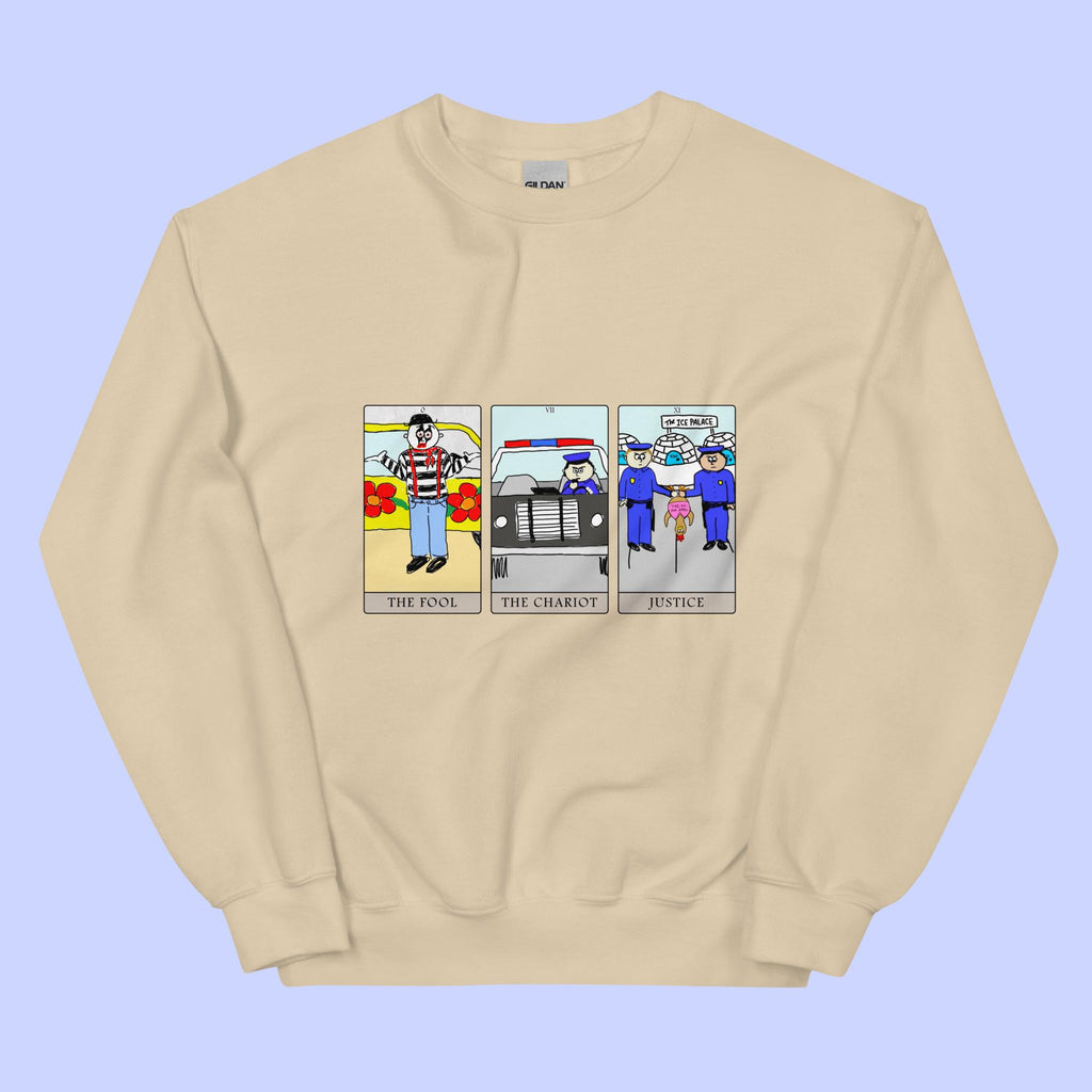 Sock Puppet Master The Fool, The Chariot & Justice Tarot Sweatshirt