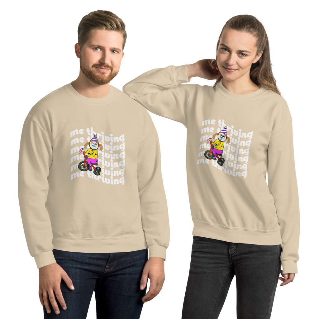 Sock Puppet Master "Me Thriving" Tricycle Girl Sweatshirt