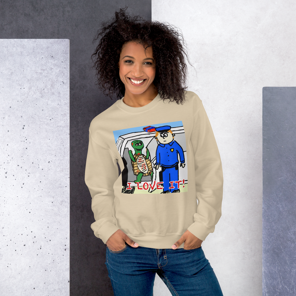 Sock Puppet Master "I Love It" Turtle Sweatshirt