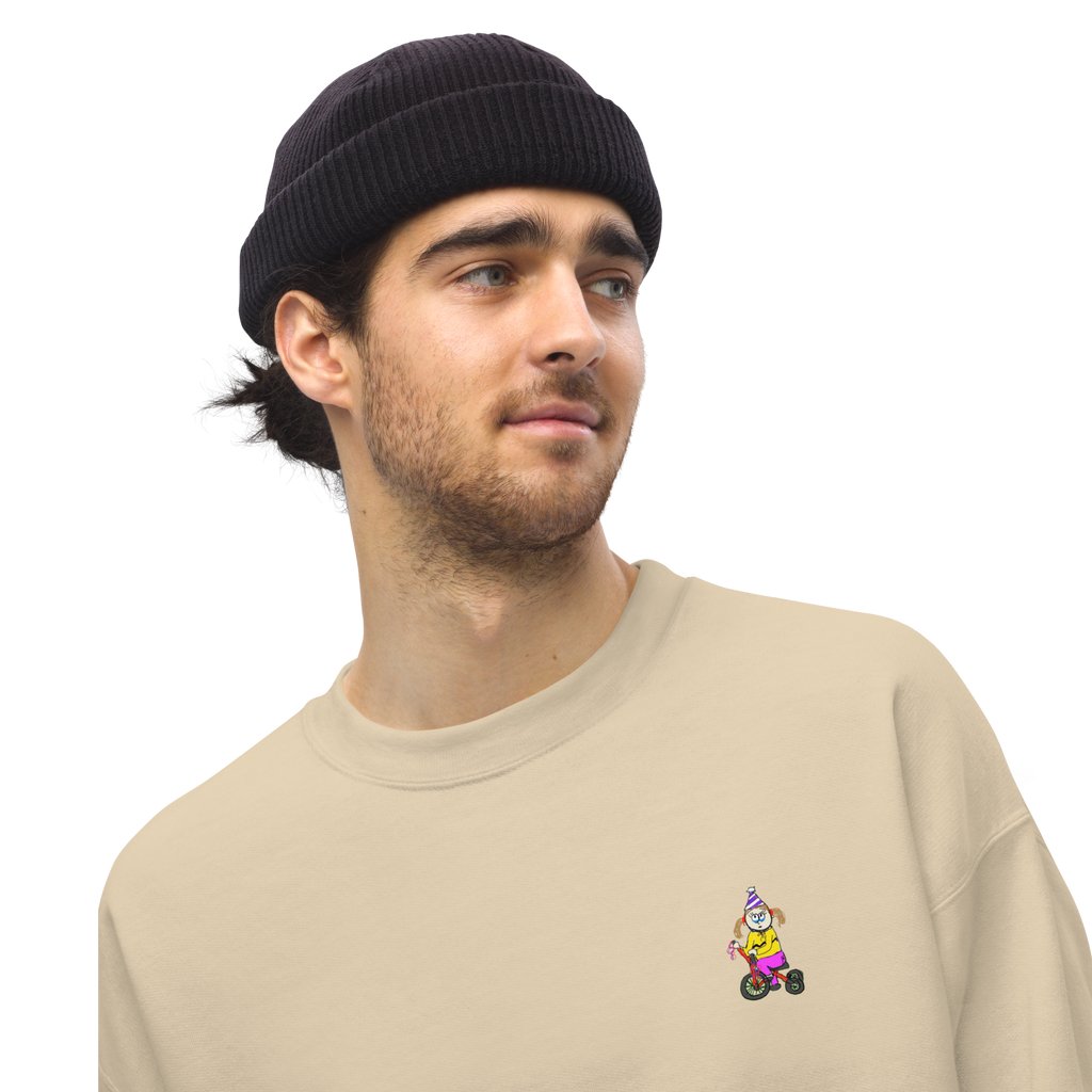 Sock Puppet Master Sad Tricycle Girl Sweatshirt