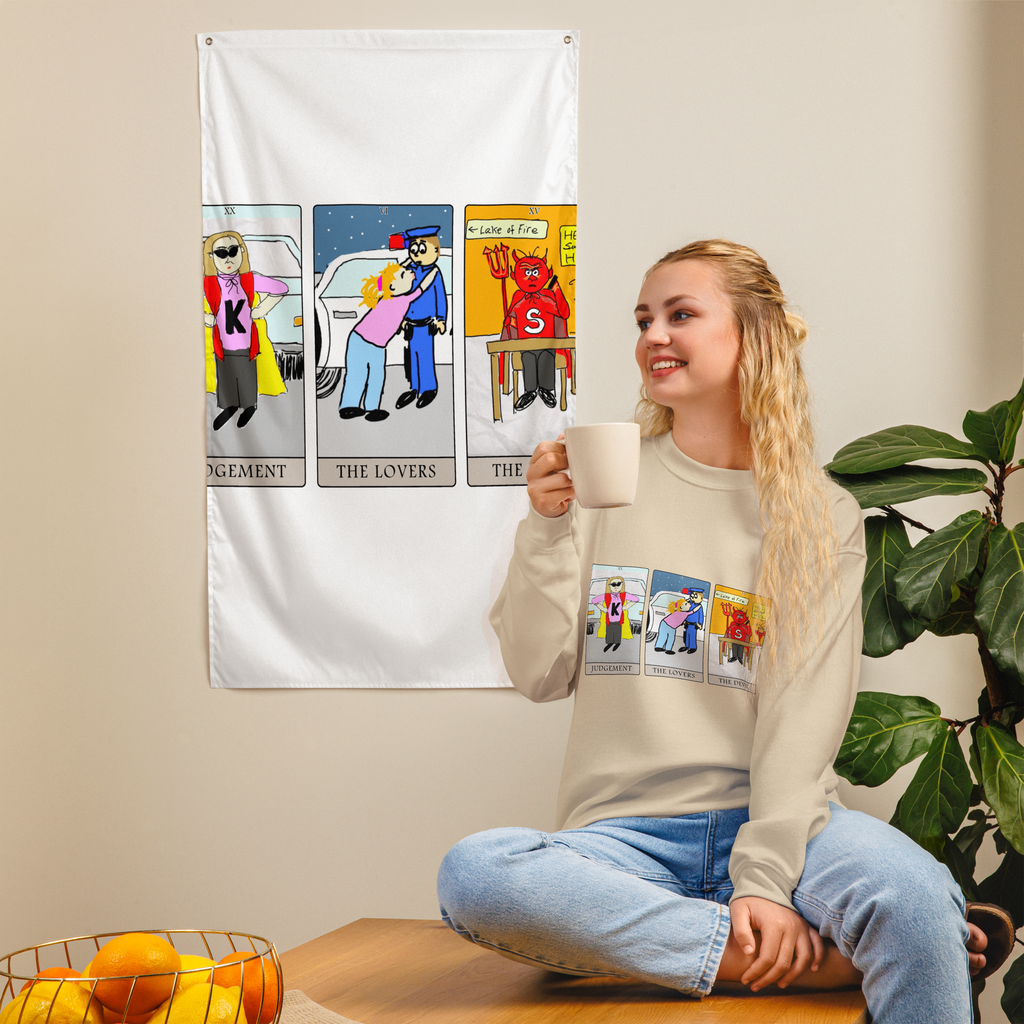 Sock Puppet Master Judgement, The Lovers & The Devil Tarot Sweatshirt