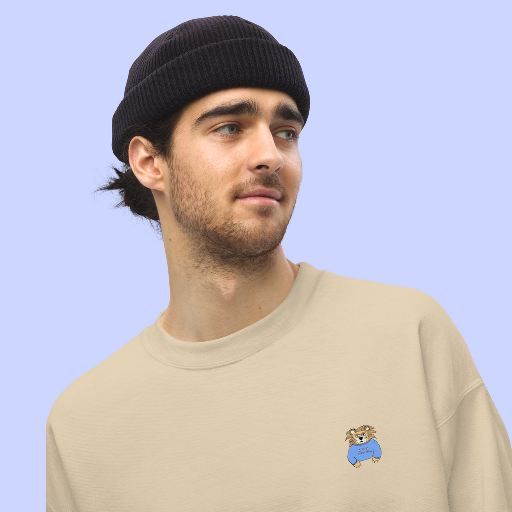 Sock Puppet Master "Stop Crying" Lion Logo Sweatshirt
