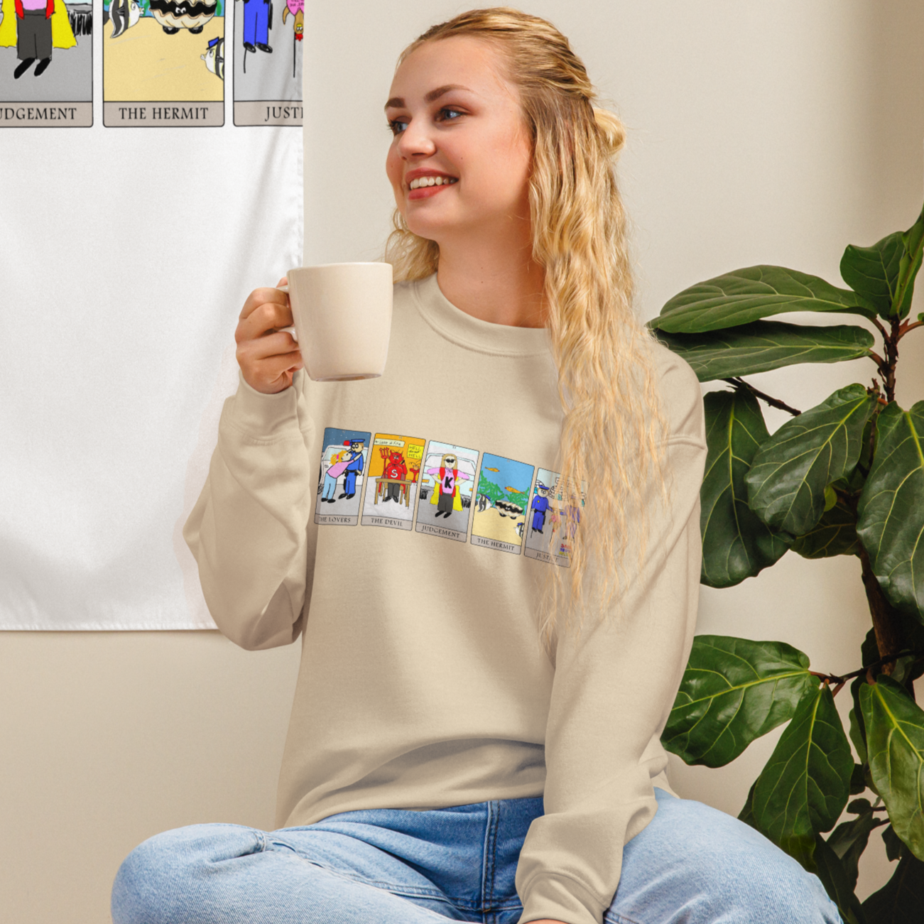 Sock Puppet Master 5-Card Tarot Spread Sweatshirt