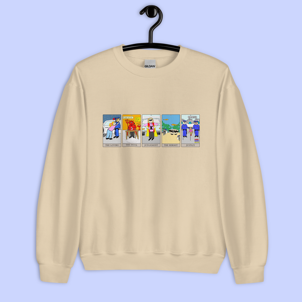 Sock Puppet Master 5-Card Tarot Spread Sweatshirt