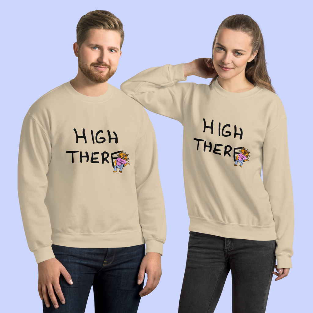 Sock Puppet Master "High There" Cat Unisex Sweatshirt
