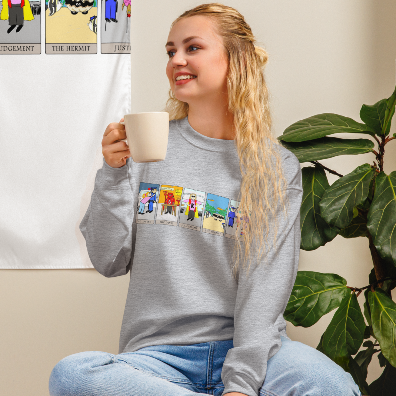 Sock Puppet Master 5-Card Tarot Spread Sweatshirt