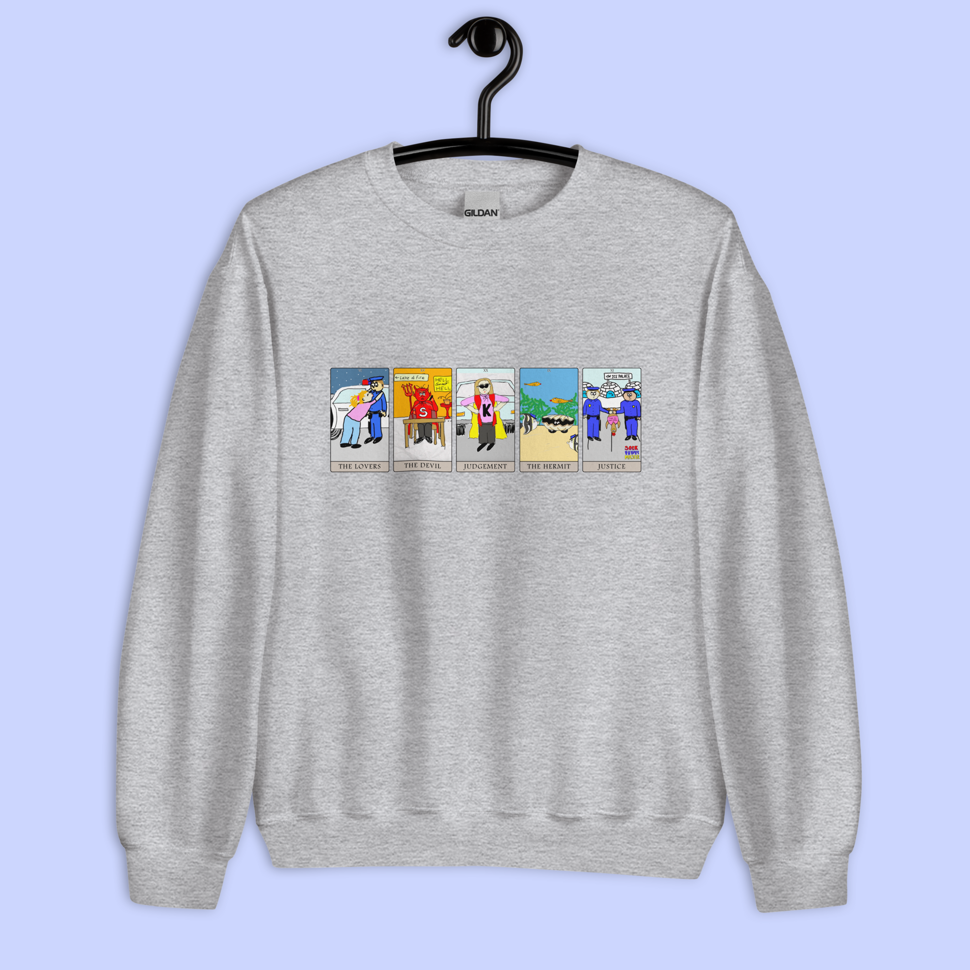 Sock Puppet Master 5-Card Tarot Spread Sweatshirt