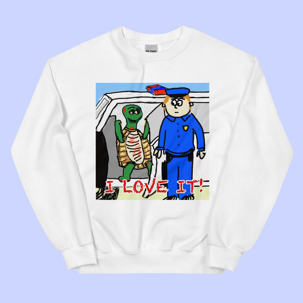 Sock Puppet Master "I Love It" Turtle Sweatshirt