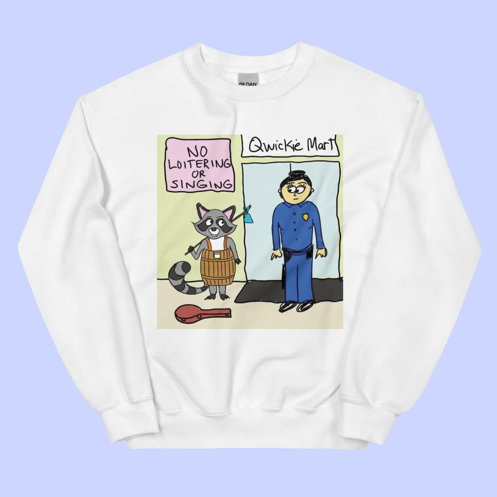 Sock Puppet Master Loitering Raccoon Sweatshirt