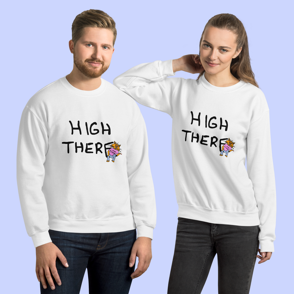 Sock Puppet Master "High There" Cat Unisex Sweatshirt