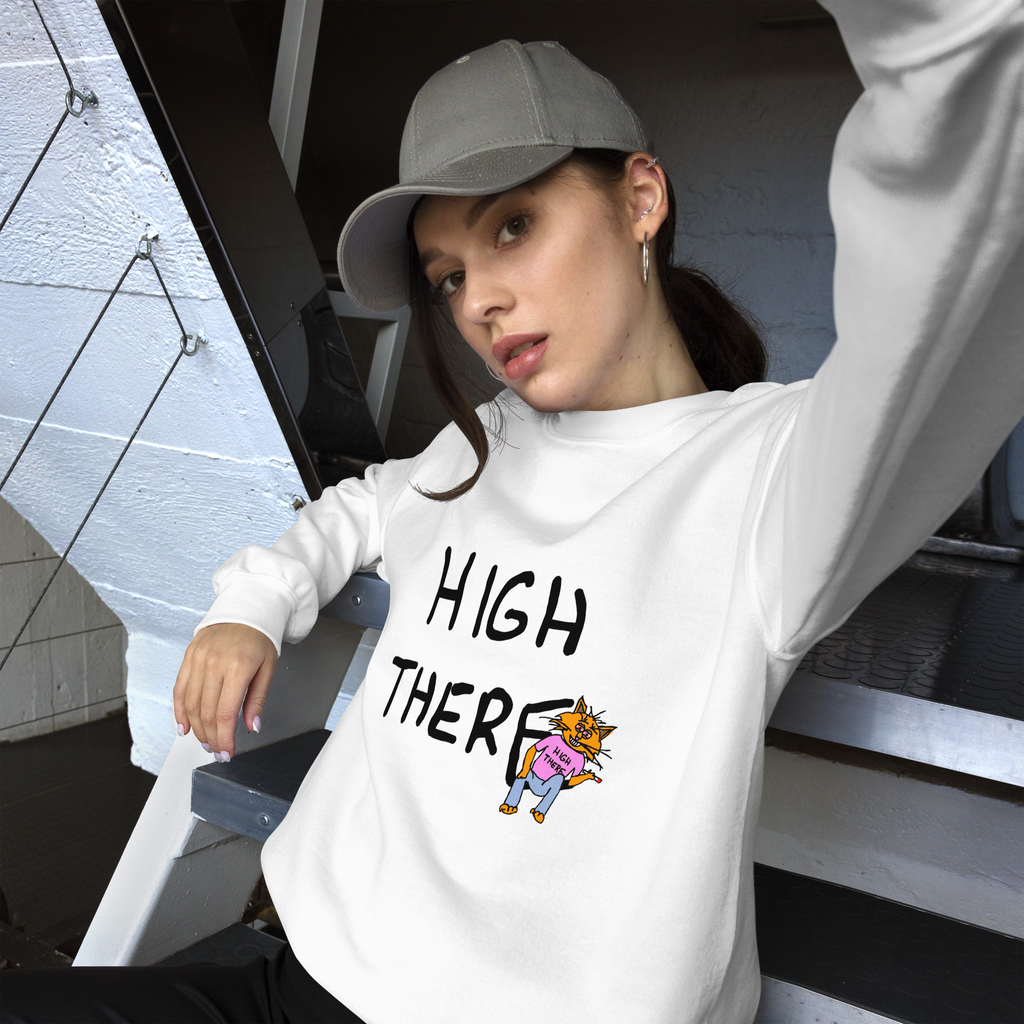 Sock Puppet Master "High There" Cat Unisex Sweatshirt