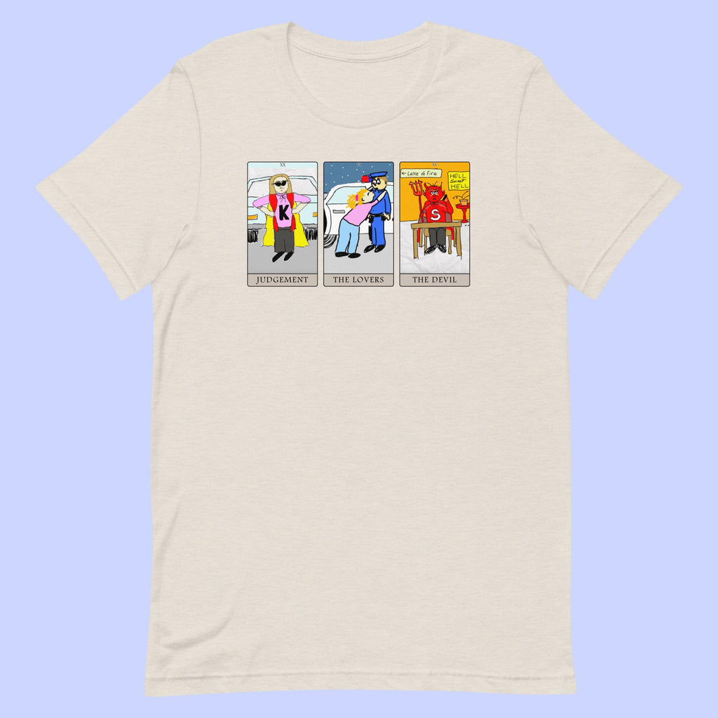 Sock Puppet Master Judgement, The Lovers & The Devil Tarot T-shirt