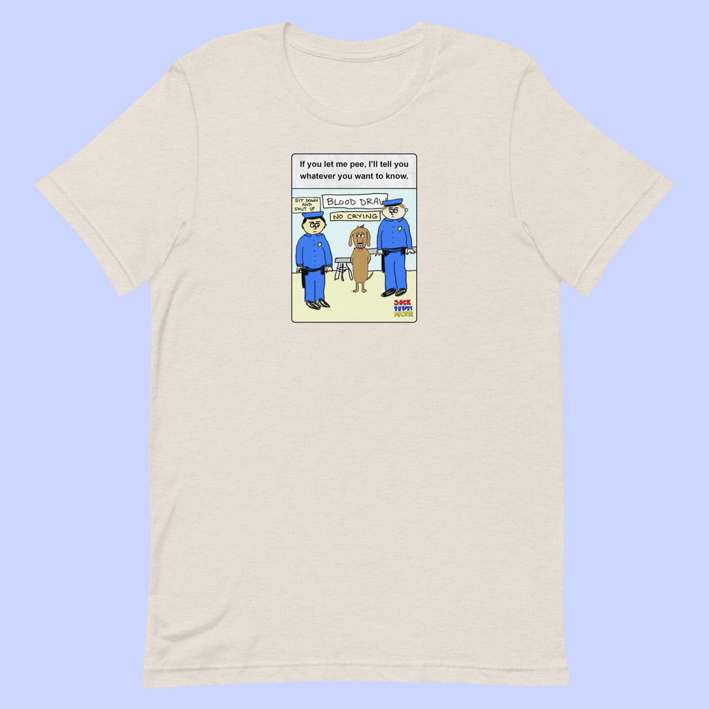 Sock Puppet Master "Let Me Pee" Dog T-shirt