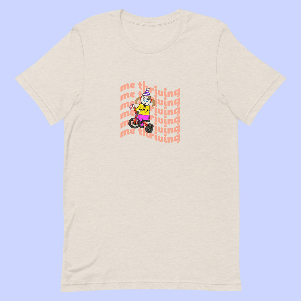 Sock Puppet Master “Me Thriving” Tricycle Girl T-shirt 