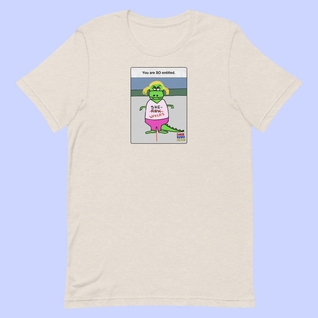 Sock Puppet Master Entitled She-Wrecks T-shirt