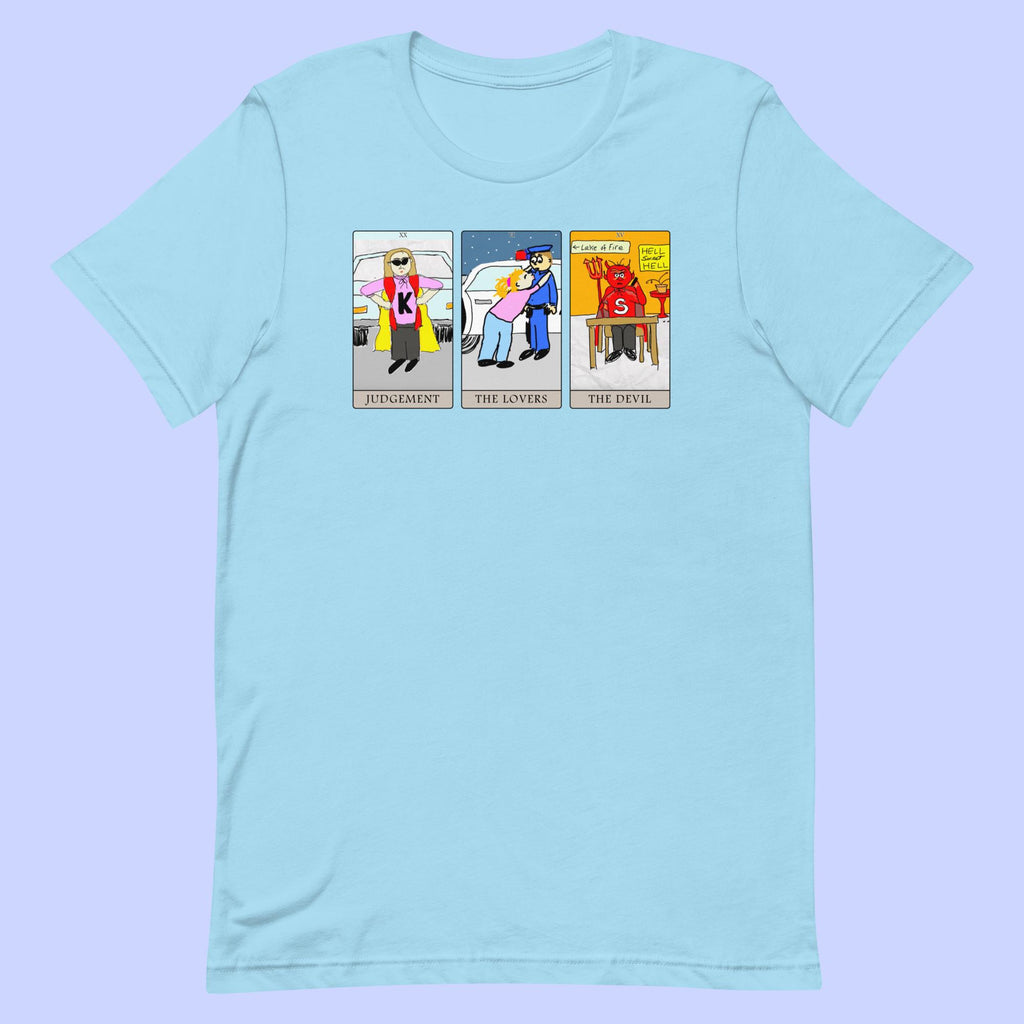 Sock Puppet Master Judgement, The Lovers & The Devil Tarot T-shirt