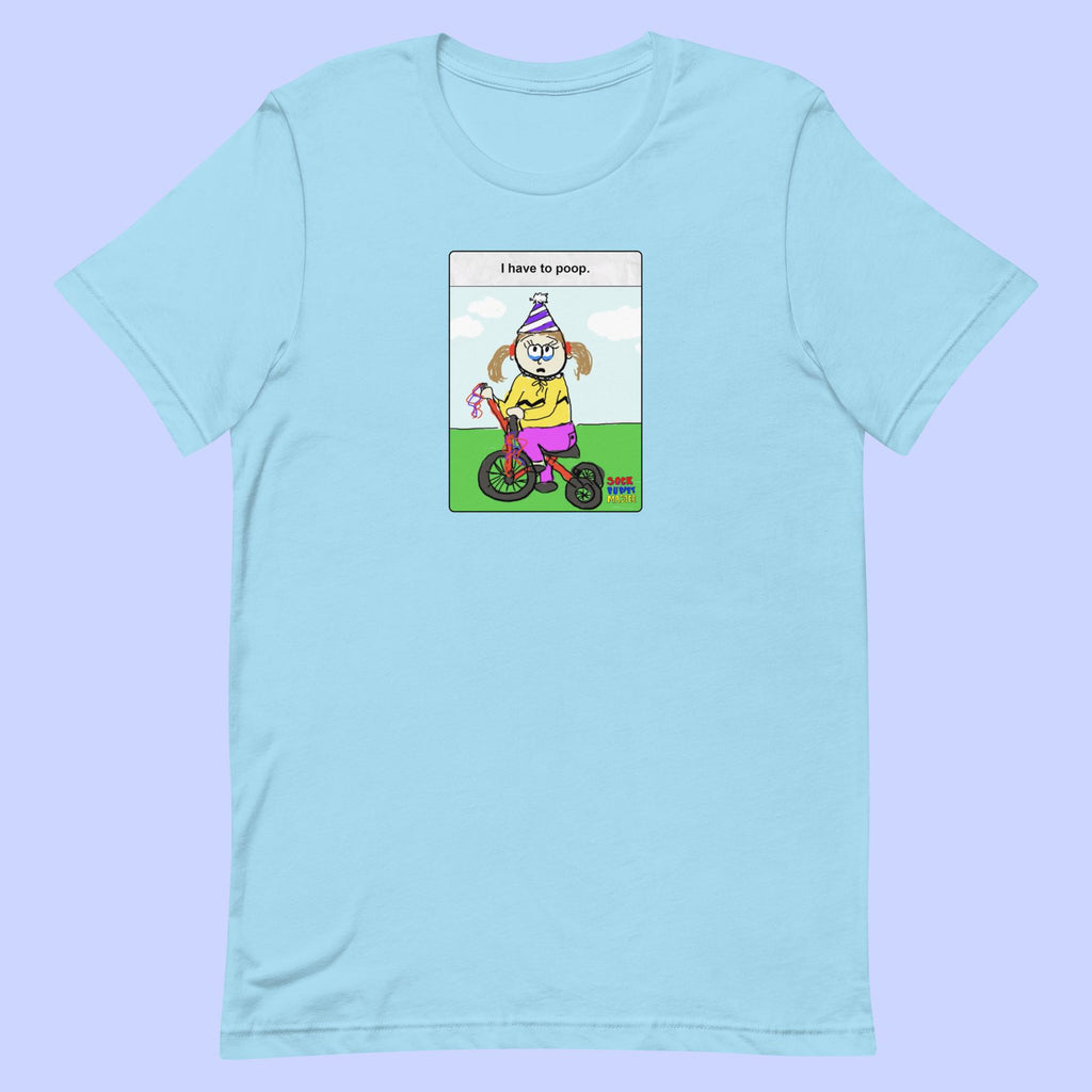 Sock Puppet Master "I have to poop" Tricycle Girl T-shirt
