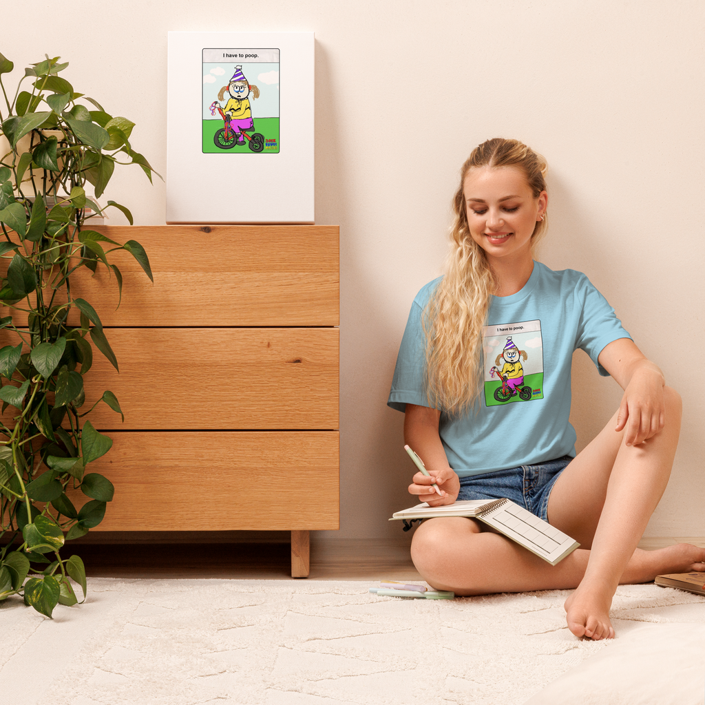 Sock Puppet Master "I Have to Poop" Tricycle Girl T-shirt