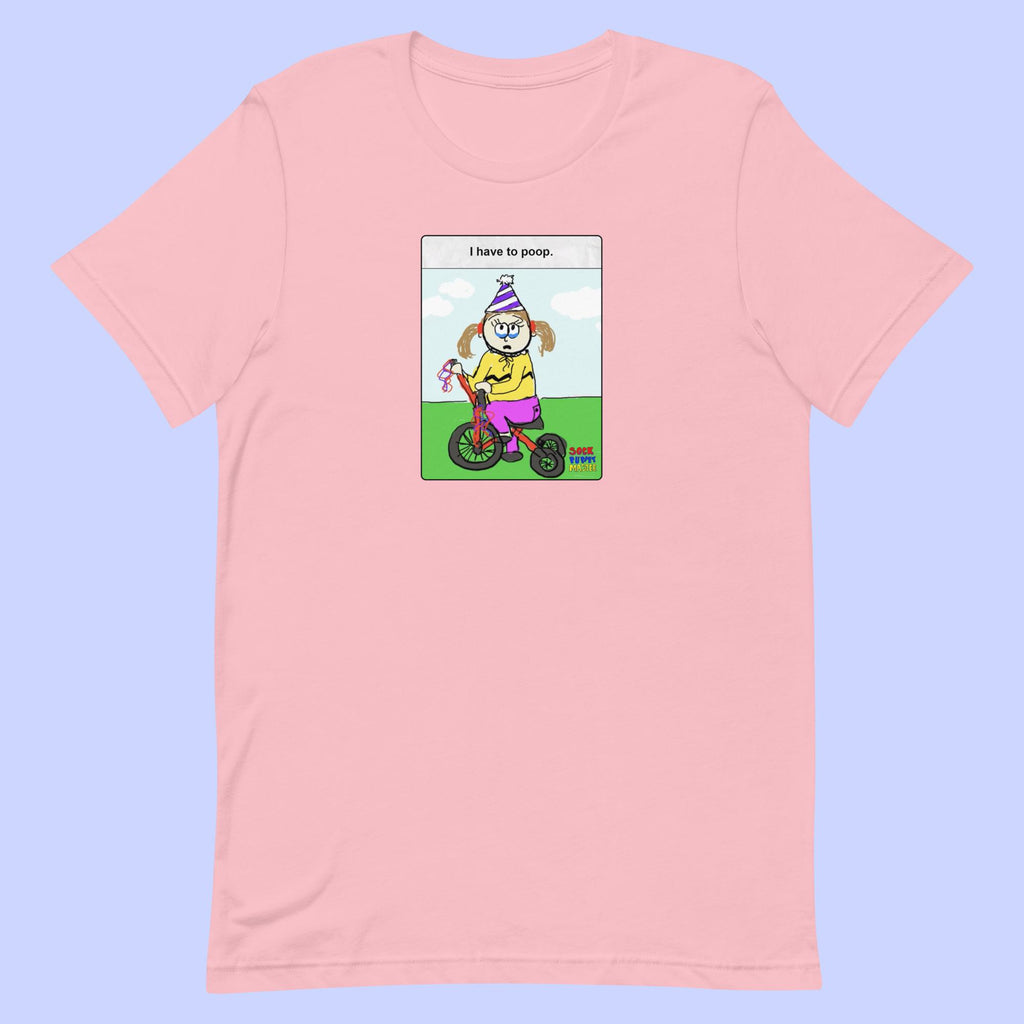 Sock Puppet Master "I have to poop" Tricycle Girl T-shirt